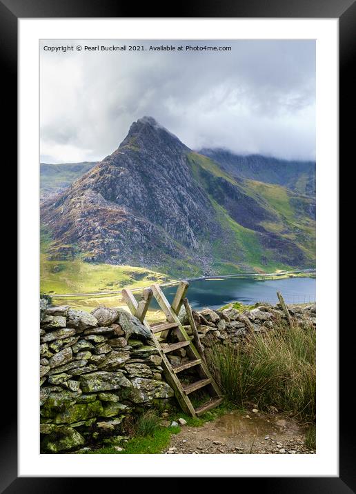 Welsh Mountain Path to Ogwen Snowdonia Wales Framed Mounted Print by Pearl Bucknall