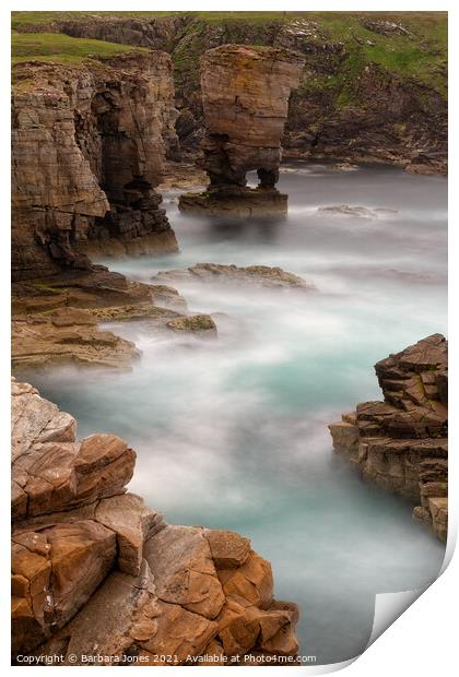 Ethereal Yesnaby Castle Sea Stack Print by Barbara Jones