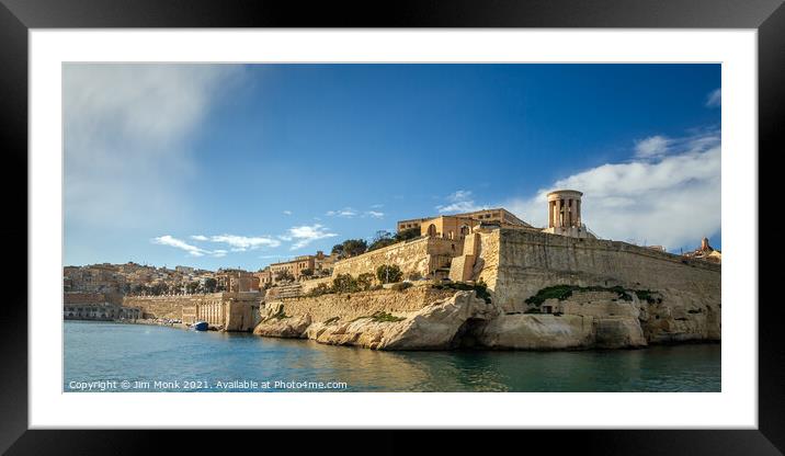 Great Siege Bell Memorial, Valletta  Framed Mounted Print by Jim Monk