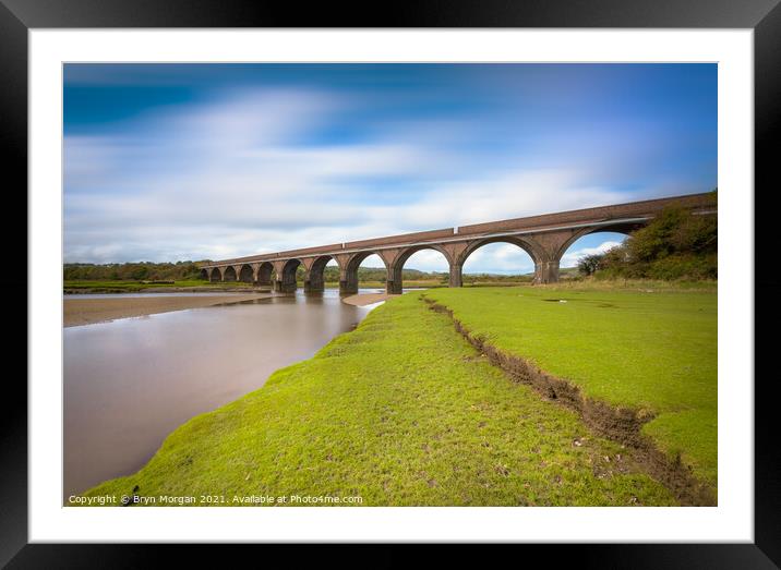 Eleven arches railway viaduct Pontardulais Framed Mounted Print by Bryn Morgan