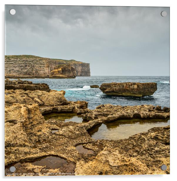 Dwejra Bay, Gozo  Acrylic by Jim Monk