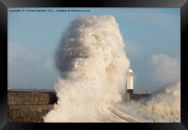 Porthcawl waves 11 March '20 Framed Print by Andrew Bartlett