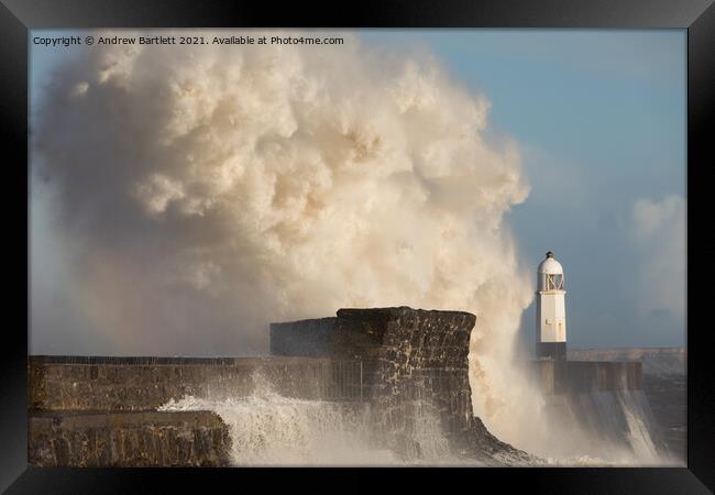 Porthcawl waves 11 March '20 Framed Print by Andrew Bartlett