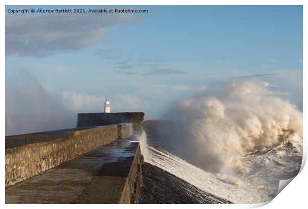 Porthcawl waves 11 March '20 Print by Andrew Bartlett