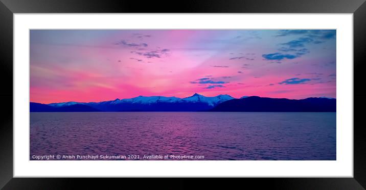 moody sky mountain and sunrise  Framed Mounted Print by Anish Punchayil Sukumaran