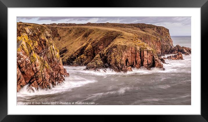 Moody Drama on Scotlands Rugged Coast Framed Mounted Print by Don Nealon
