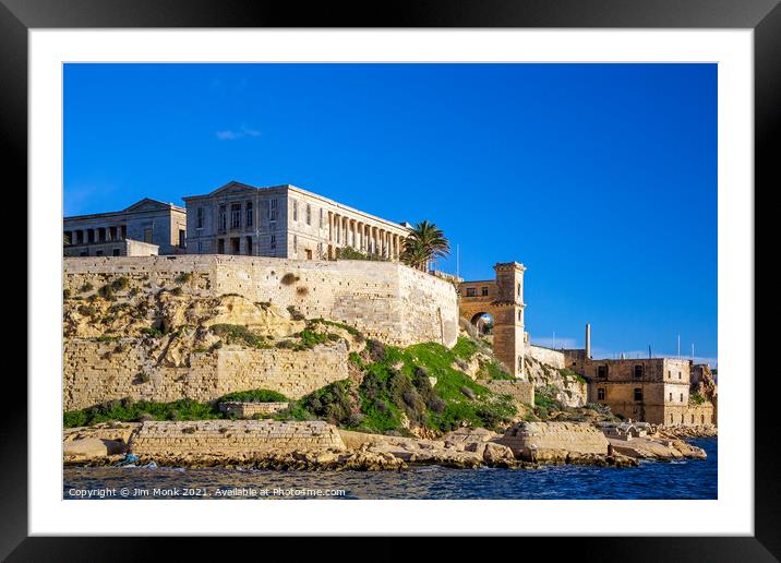 Grand Harbour in Valletta Framed Mounted Print by Jim Monk