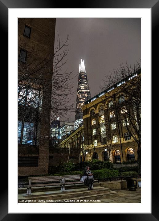 Shard London tower architecture outdoor skyscraper Framed Mounted Print by kathy white