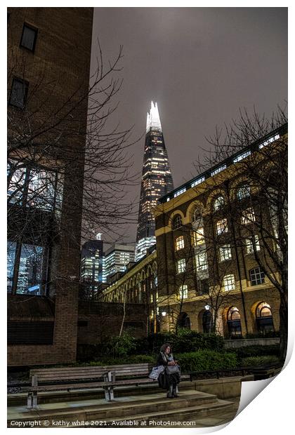 Shard London tower architecture outdoor skyscraper Print by kathy white