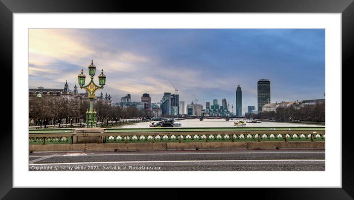 london, river; thames,city landscape Framed Mounted Print by kathy white