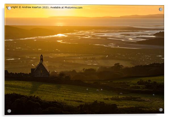 Church of St Tecwyn, Llandecwyn, North Wales Acrylic by Andrew Kearton