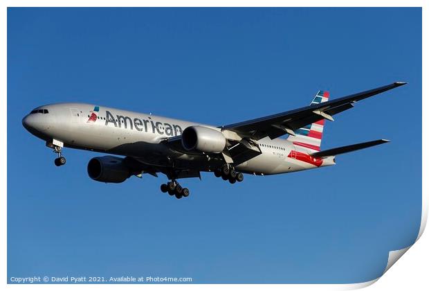 American Airlines Boeing 777-223 Print by David Pyatt