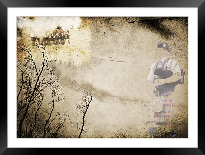 Lone Piper Framed Mounted Print by Ian Jeffrey