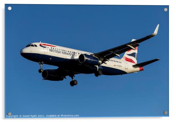 British Airways Airbus A320-232               Acrylic by David Pyatt