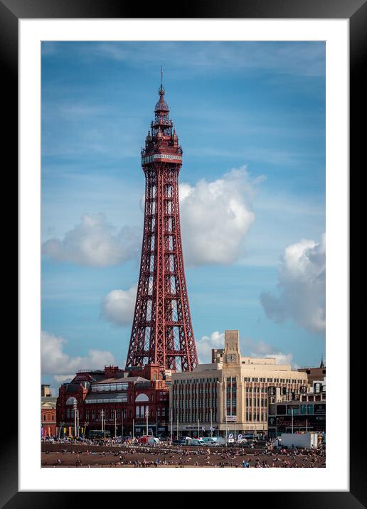 Iconic Blackpool Tower Soaring Above the Crowds Framed Mounted Print by Wendy Williams CPAGB