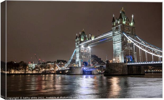 London Tower bridge,london lights Canvas Print by kathy white