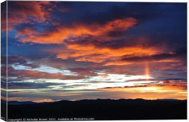 Sunrise from Santa Maria Volcano Canvas Print by Nicholas Brown