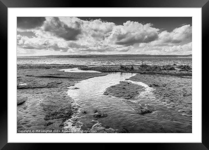 Thurstaston Beach on a bright and cloudy day  Framed Mounted Print by Phil Longfoot