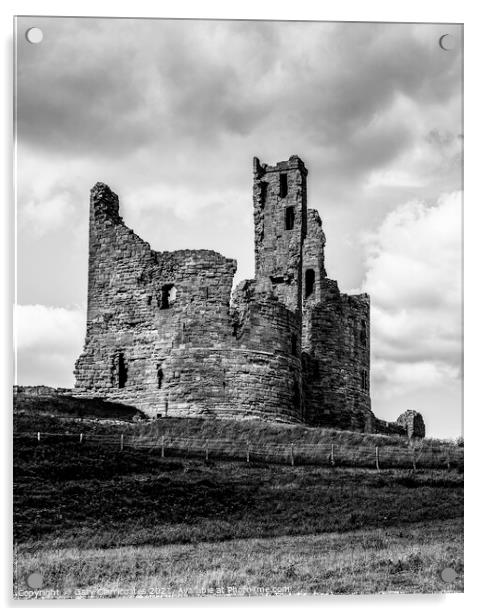 Dunstanburgh Castle Ruins Acrylic by Gary Clarricoates