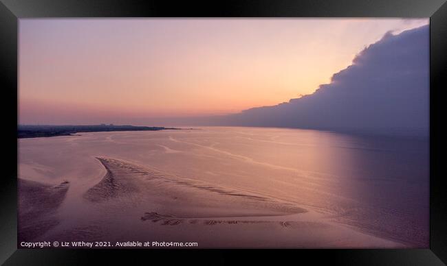 Dramatic Sky, Morecambe Bay Framed Print by Liz Withey