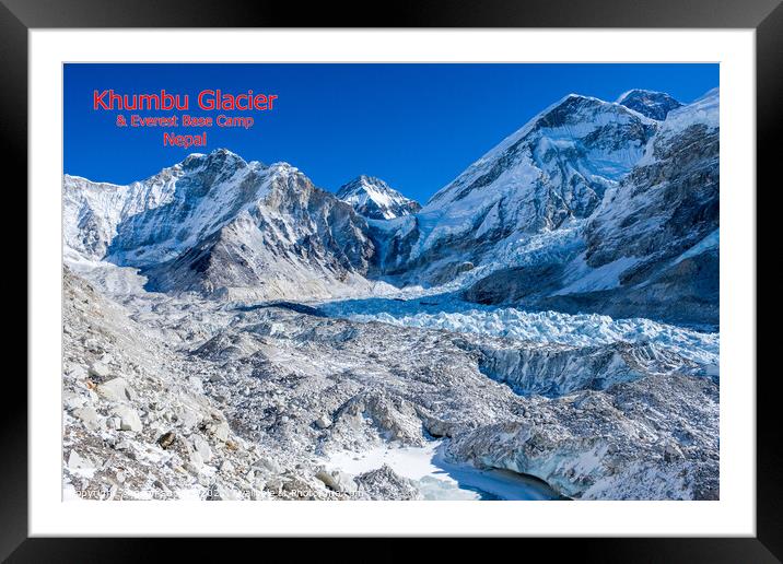Khumbu Glacier & Everest Base Camp, II Framed Mounted Print by geoff shoults