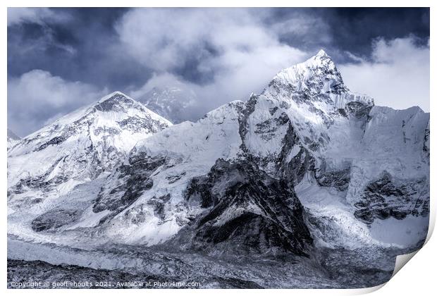 In the Khumbu Valley Print by geoff shoults