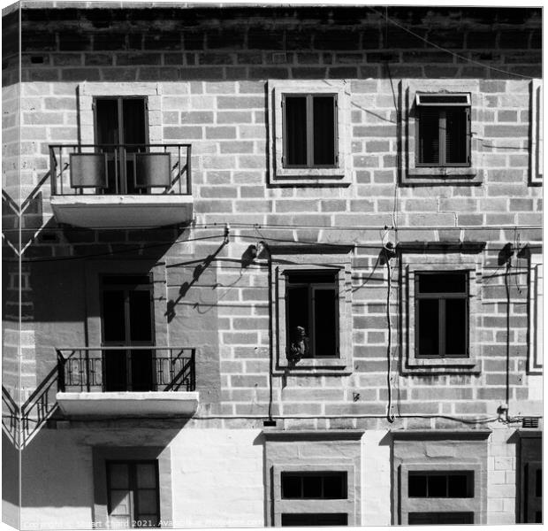 Valletta apartments and windows Canvas Print by Stuart Chard