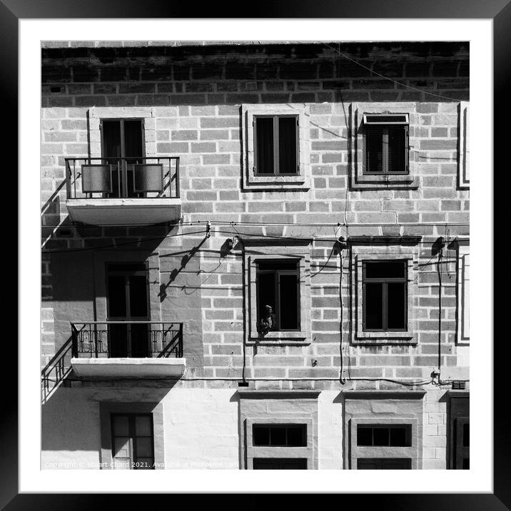 Valletta apartments and windows Framed Mounted Print by Stuart Chard