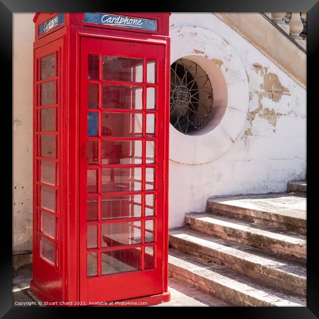  Traditional red telephone box in Valletta, Malta Framed Print by Travel and Pixels 