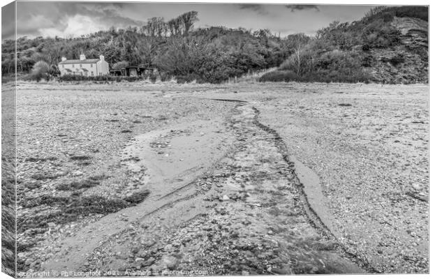 Thurstaston beach and cottage Canvas Print by Phil Longfoot