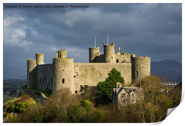 Harlech Castle, North Wales Print by Andrew Kearton