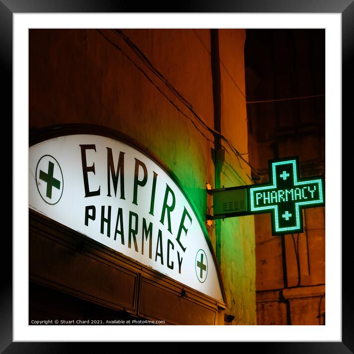 Old pharmacy shop sign in Malta Framed Mounted Print by Travel and Pixels 