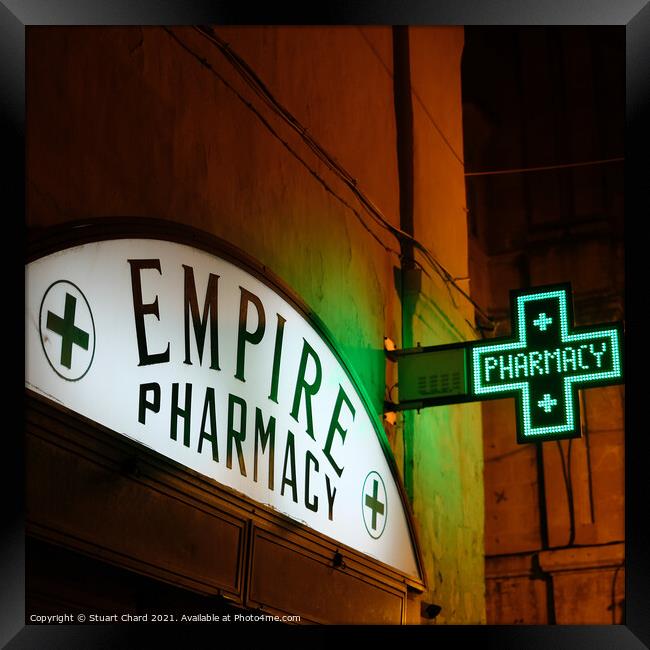 Old pharmacy shop sign in Malta Framed Print by Travel and Pixels 