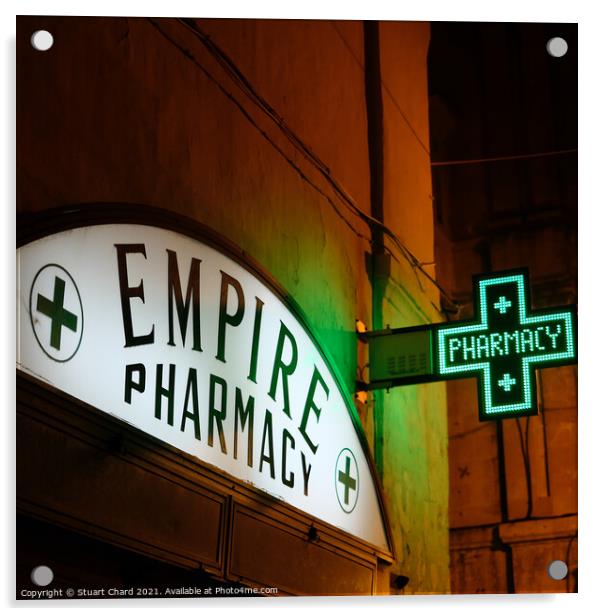 Old pharmacy shop sign in Malta Acrylic by Travel and Pixels 