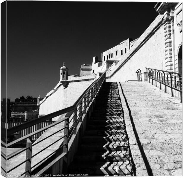 valletta city walls in Malta Canvas Print by Travel and Pixels 