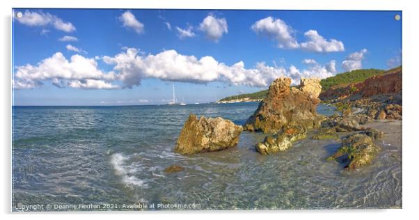 San Adeodato Menorca Rocks Scene Acrylic by Deanne Flouton