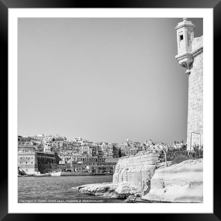Looking back to Valletta from Vittoriosa Birgu Framed Mounted Print by Travel and Pixels 