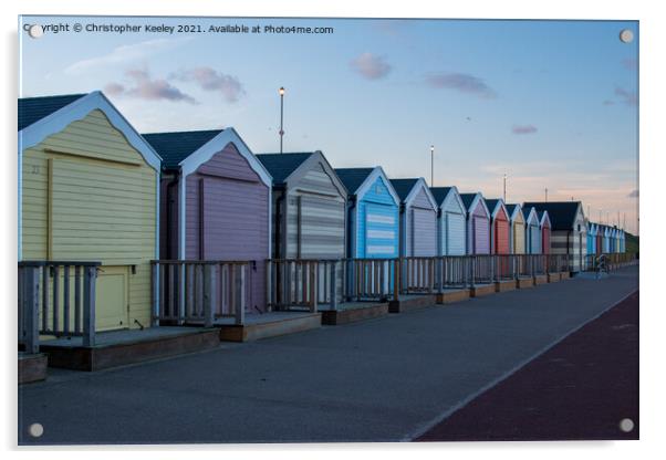 Gorleston beach huts Acrylic by Christopher Keeley