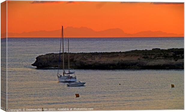  Sunset Sailboat Experience Menorca Canvas Print by Deanne Flouton