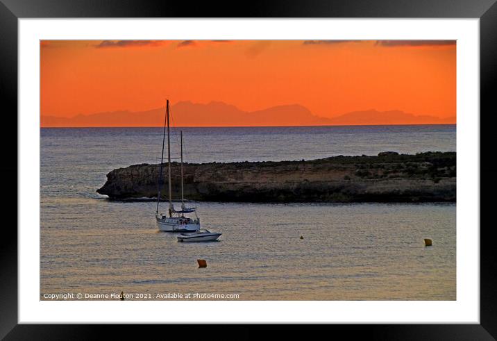 Sunset Sailboat Experience Menorca Framed Mounted Print by Deanne Flouton