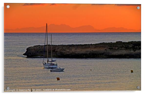  Sunset Sailboat Experience Menorca Acrylic by Deanne Flouton
