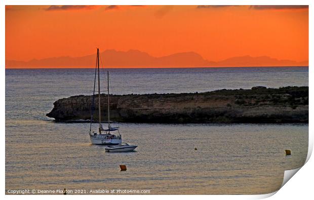  Sunset Sailboat Experience Menorca Print by Deanne Flouton