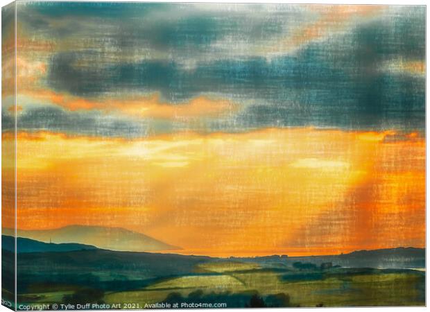 Sunset over Cumbrae From Largs Canvas Print by Tylie Duff Photo Art