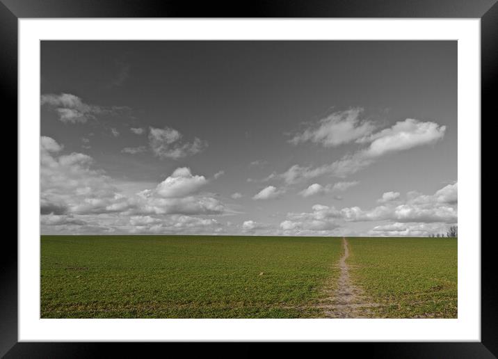Footpath leading to sky, Leicestershire Framed Mounted Print by mark humpage