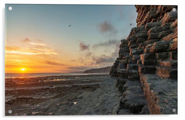 A walk along the Heritage Coast Glamorgan Wales 4 Acrylic by Frank Farrell