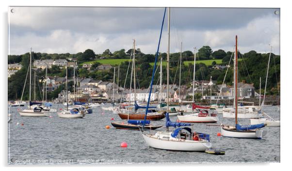 Yatchs in Falmouth Harbour Acrylic by Brian Pierce