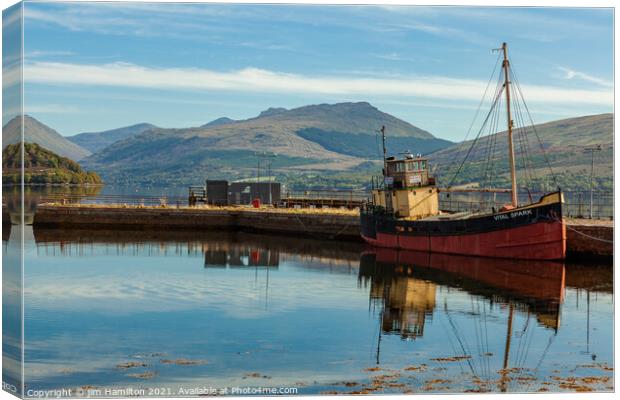 Tranquil Inverary Harbour Canvas Print by jim Hamilton