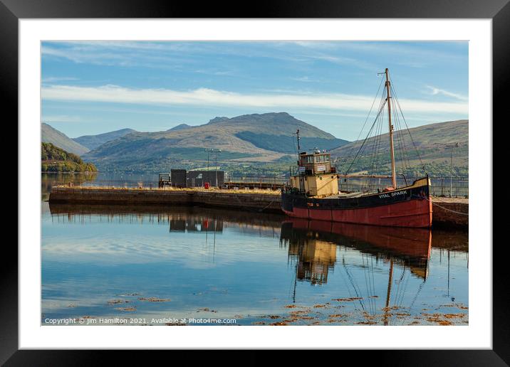 Tranquil Inverary Harbour Framed Mounted Print by jim Hamilton