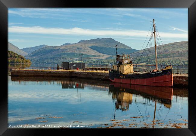 Tranquil Inverary Harbour Framed Print by jim Hamilton
