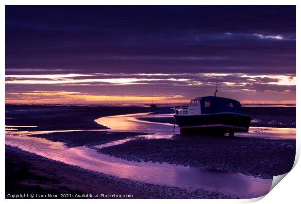 Meols Shore Sunset Streams Print by Liam Neon
